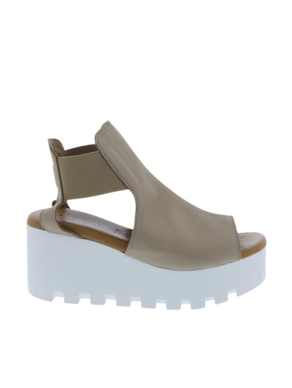 Ethem Vera Pelle Suede Platform Wedge Sandals Taupe 41. US 10